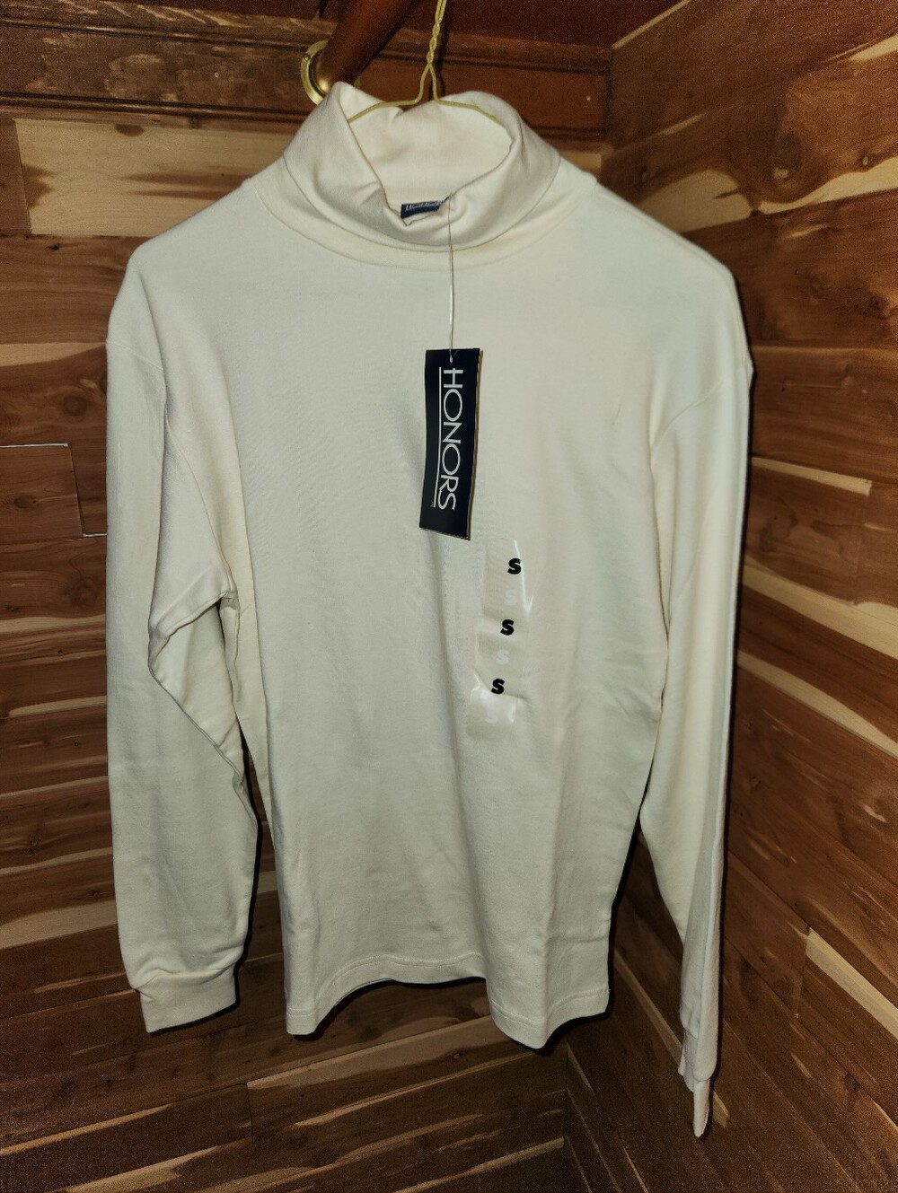 Vintage 90s Honors Cream Turtleneck Long-Sleeve Top